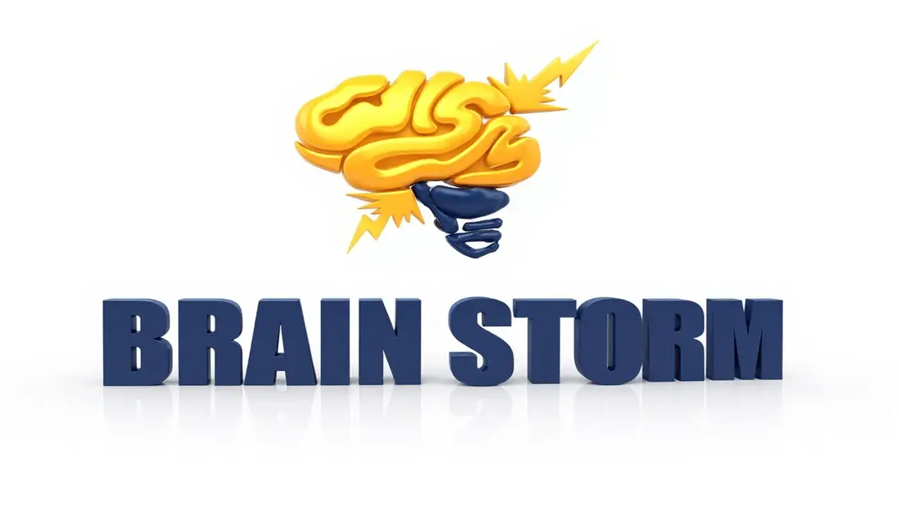 Logo 3D da Brain Storm Agência SEO exibindo um cérebro dourado com raios, simbolizando inteligência estratégica e criatividade na criação de sites de alta performance e marketing digital.